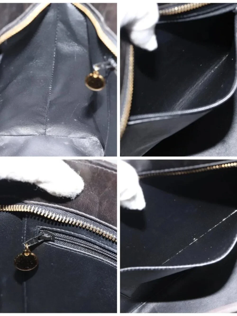 CHANEL Matelasse Reprint Tote Bag Lamb Skin Black Gold CC Auth 181711A
